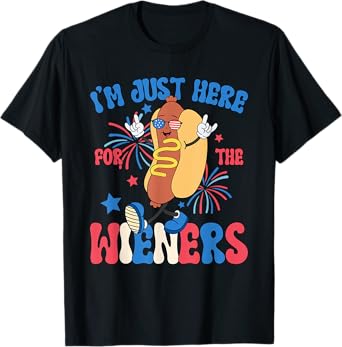 I'm Just Here For The Weiners 4th of July Funny Hot Dog Men Women T-Shirt