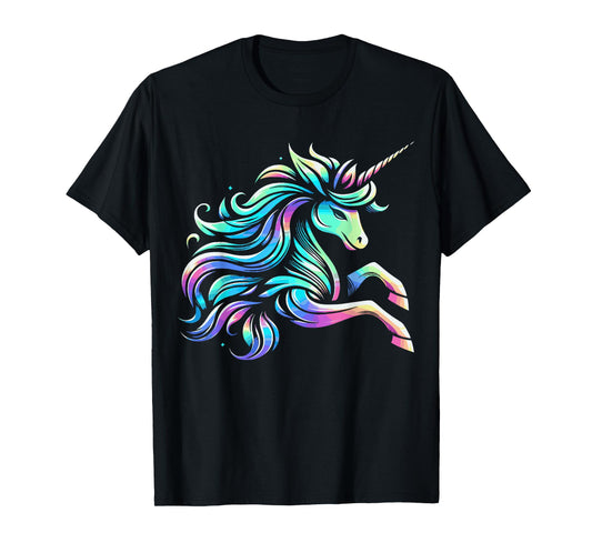 Mythical Unicorn Magical Fantasy Vibrant Colors Enchanted T-Shirt