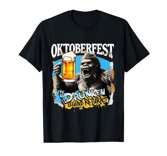 Oktoberfest Bigfoot The Drunken Legend Returns Beer Party T-Shirt