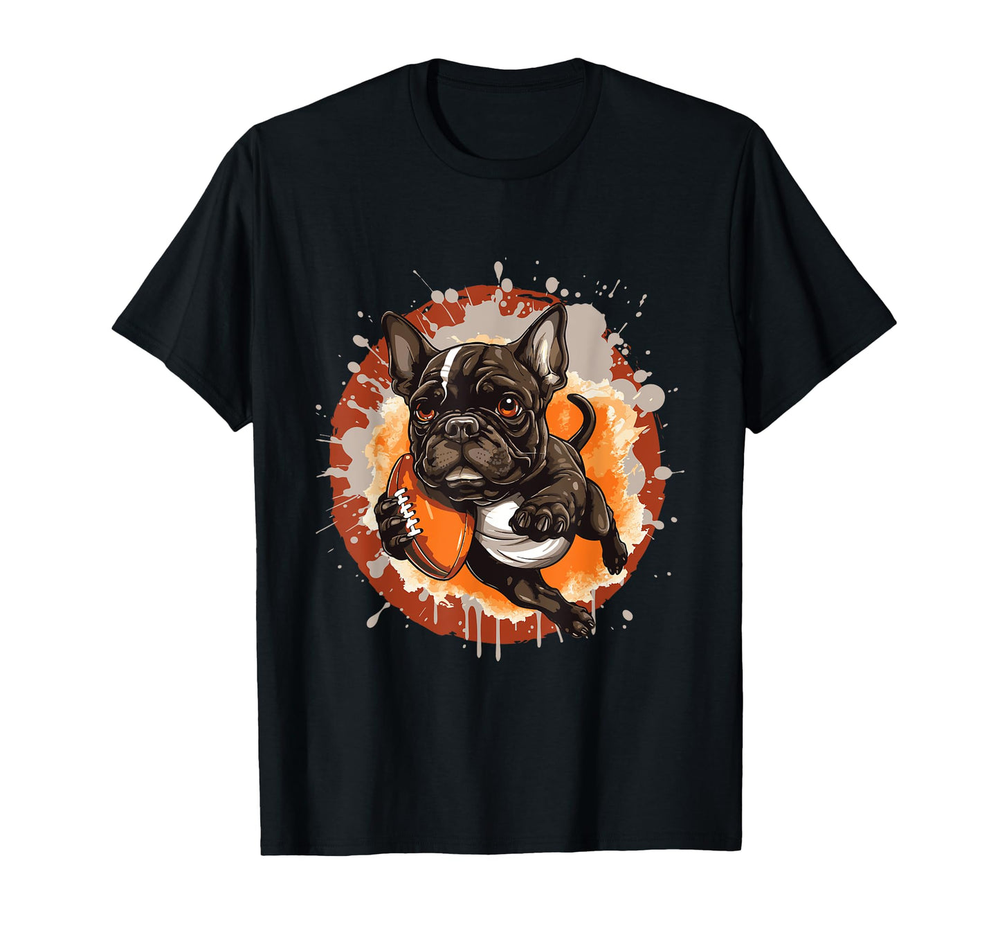 French Bulldog Dog Playing American Football T-Shirt