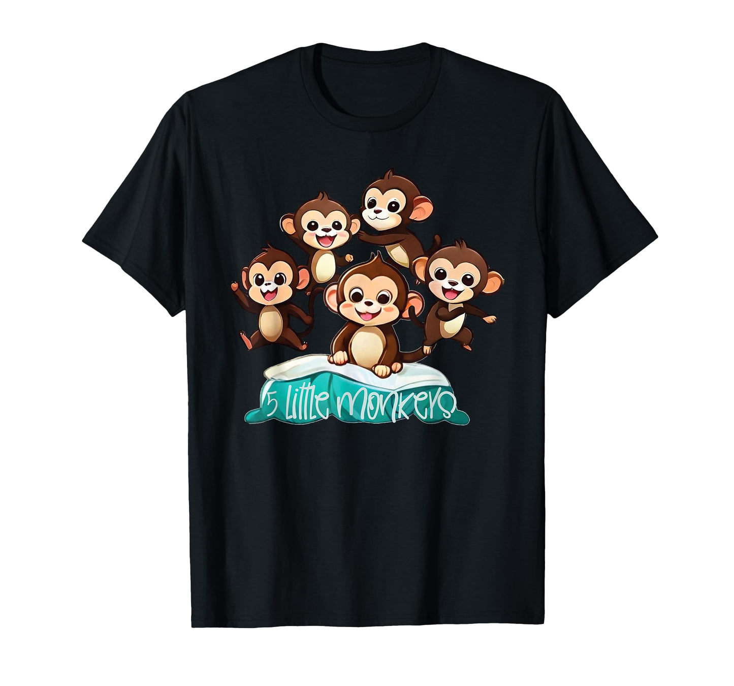 Cool Five Little Monkeys Jumping on The Bed for kids T-Shirt