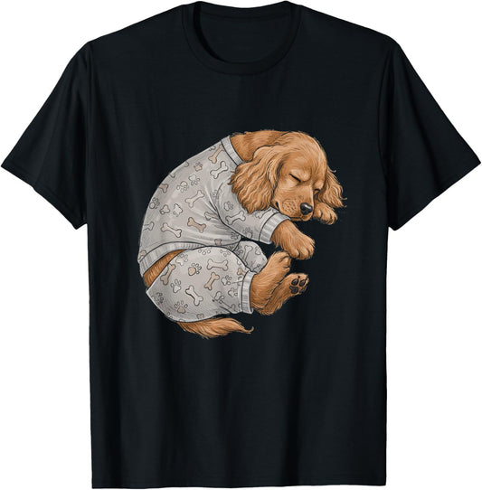 Funny Sleepy Cocker Spaniel Pajama Men Women Kids T-Shirt