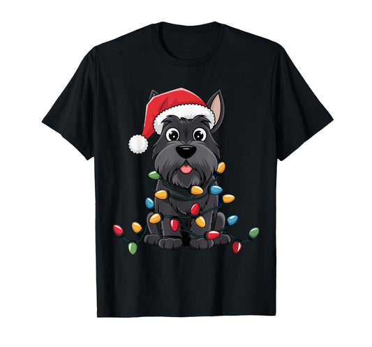 Scottish Terrier Christmas Lights Xmas Dogs Gifts Men Women T-Shirt
