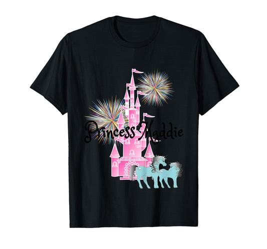 Kids Princess Maddie Name Girls Personalized Custom T-Shirt