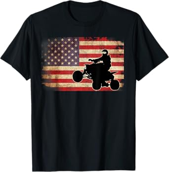 American USA Flag Quad Bike Four Wheeler Gift T Shirt Women Kids Men T-Shirt