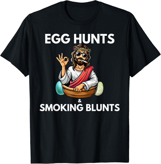 Easter 420 2025 Blunt Stoner Cannabis Weed Design Unisex-Adults T-Shirt Black Small Crew Neck Short Sleeve Modern Novelty Humor Gift T-Shirt