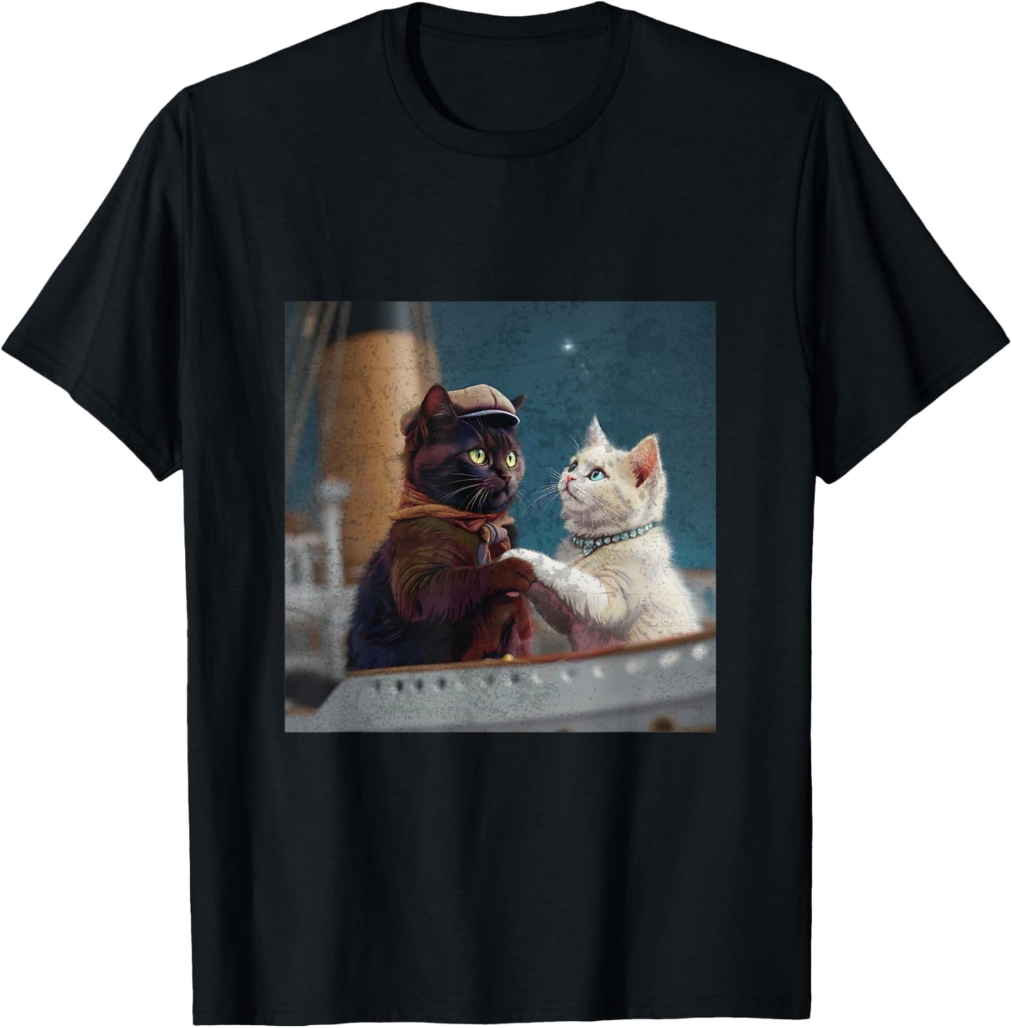 Funny Titanic Movie Cat Meme RMS Cruise Ship Men Women T-Shirt