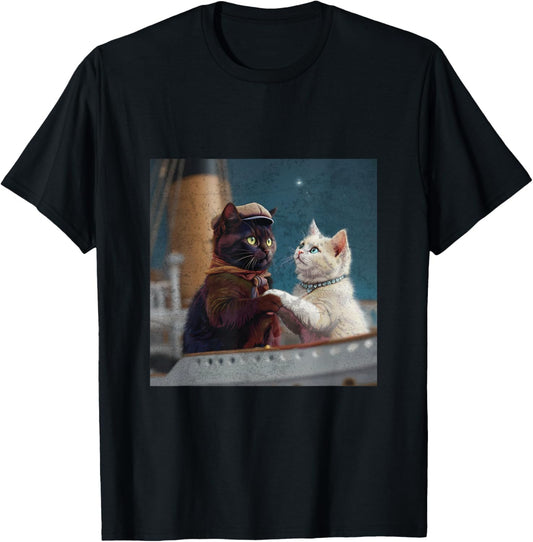 Funny Titanic Movie Cat Meme RMS Cruise Ship Men Women T-Shirt
