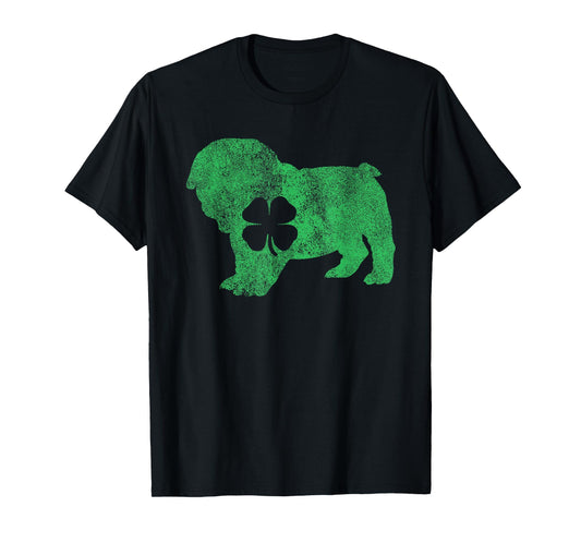 St. Patrick's Day Dog Bulldog Shamrock Men Women Gift T-Shirt