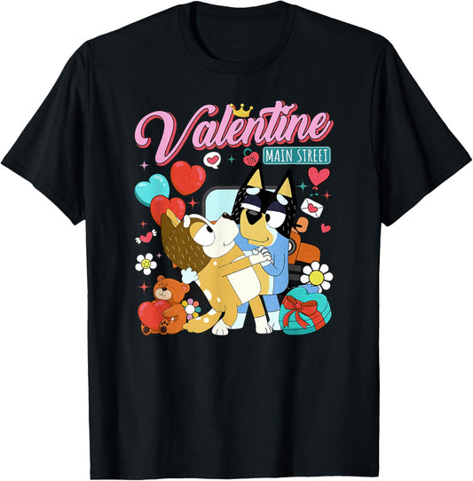 Chili and Bandit, Blue dog valentine, valentine on main st T-Shirt