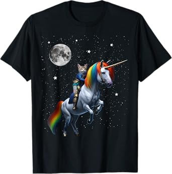 Cat Riding Unicorn T-Shirt