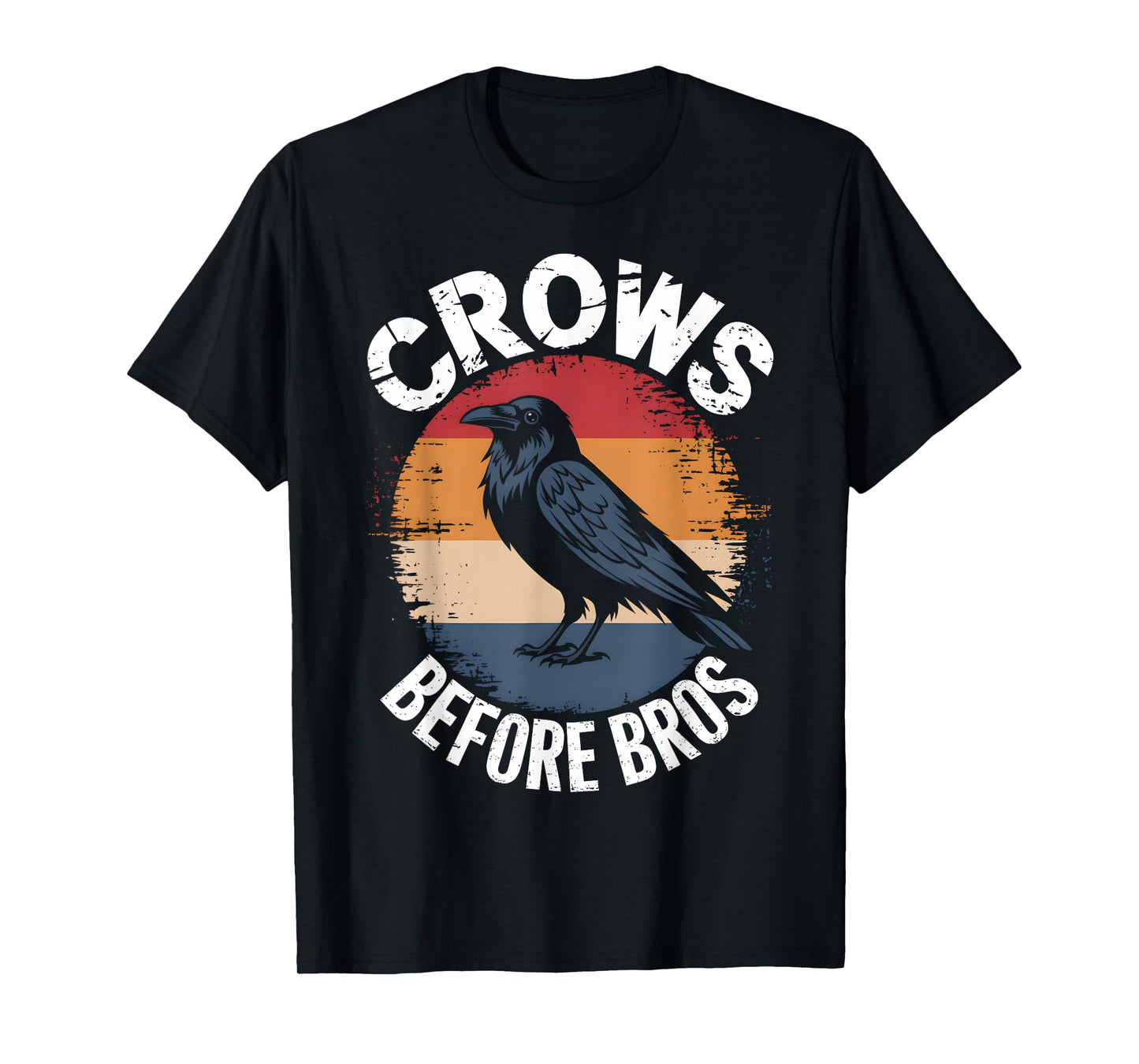 Crows Before Bros Design Dark Bird Witchcraft Retro Raven T-Shirt