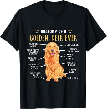 Anatomy Golden Retriever - Dog Lovers For Men Women T-Shirt