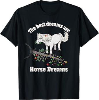 Icelandic Horse riding Shetland Pony Christmas Dreams Gift T-Shirt