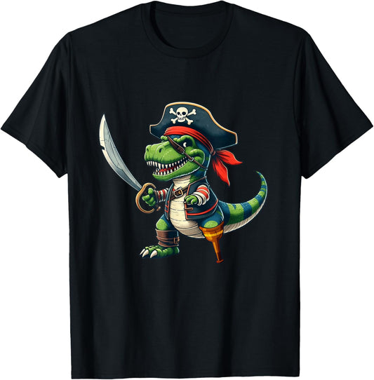 Toddler Pirate Shirt Dinosaur T-Rex Tyrannosaurus Halloween T-Shirt