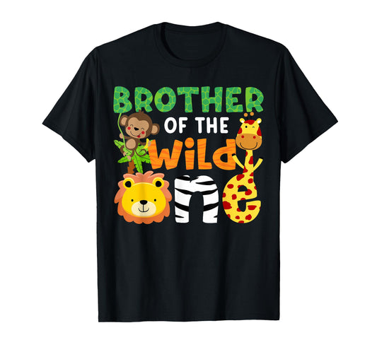 Brother of the Wild One Zoo Theme Bday Safari Jungle Animals T-Shirt