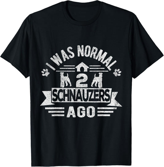 Two Schnauzers Dog Owner Schnauzer Mom Schnauzer Dad Retro T-Shirt
