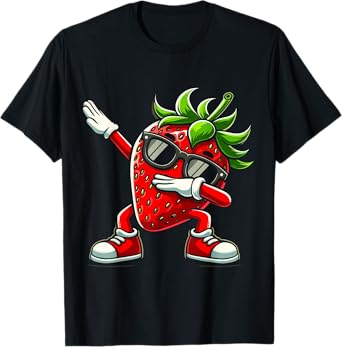 Funny Dabbing Strawberry Summer Fruit Lover Men Women Kids T-Shirt