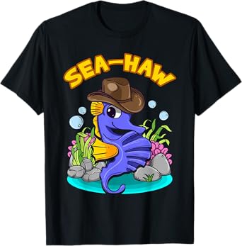 Sea Haw Seahorse Cowboy Western Fish T-Shirt