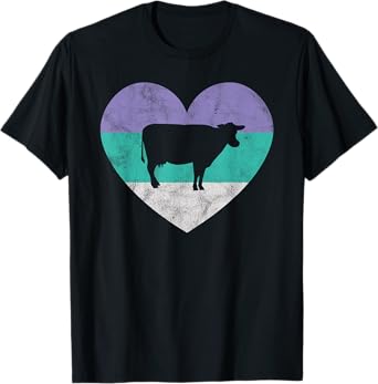 Dairy Cow Gift Shirt For Women & Girls Retro Cute T-Shirt