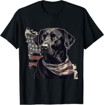 American USA Flag Lab Owner Black Labrador Retriever T-Shirt for Women Kids Men