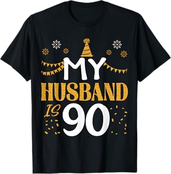 My Husband Is 90 90th Birthday 1935 90 Years Old Husband T-Shirt