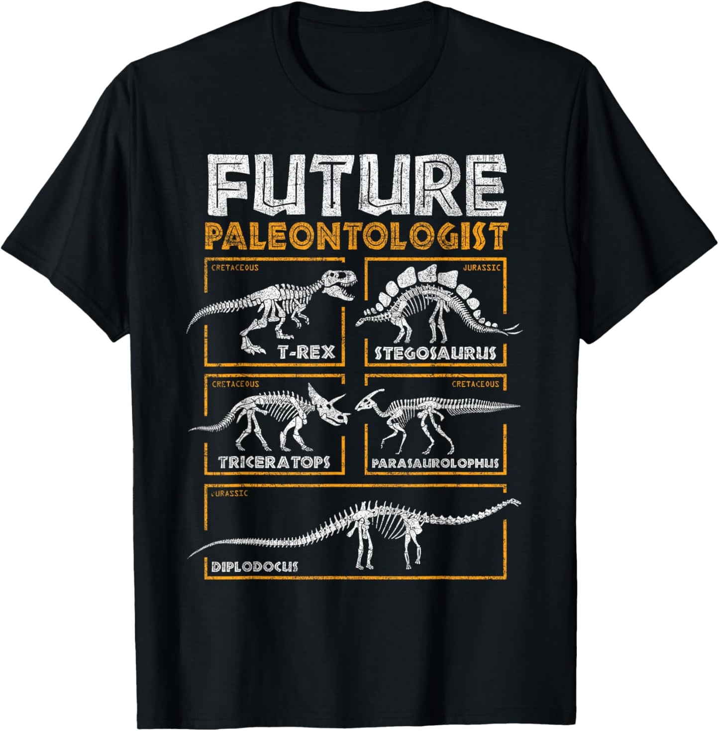 Future Paleontologist Dinosaur Fossil T-Rex Kids Boys Retro T-Shirt