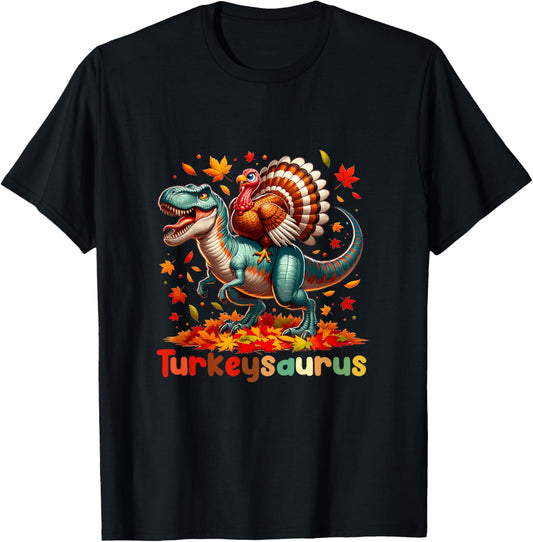 Funny Turkeysaurus Rex Toddler Boys Thanksgiving Kids T-Shirt