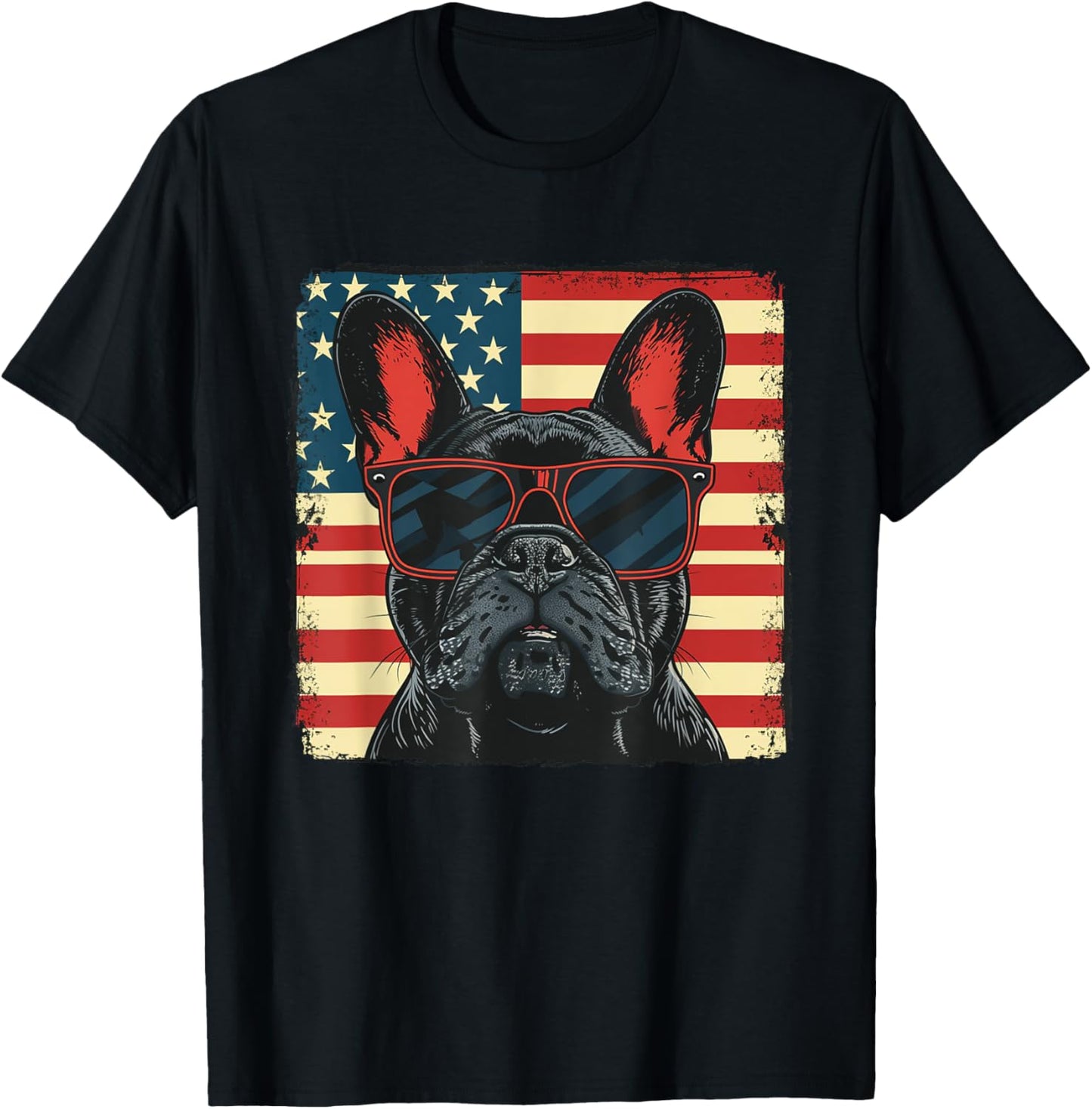 French Bulldog Dog Motif USA Patriot 4th of July T-Shirt