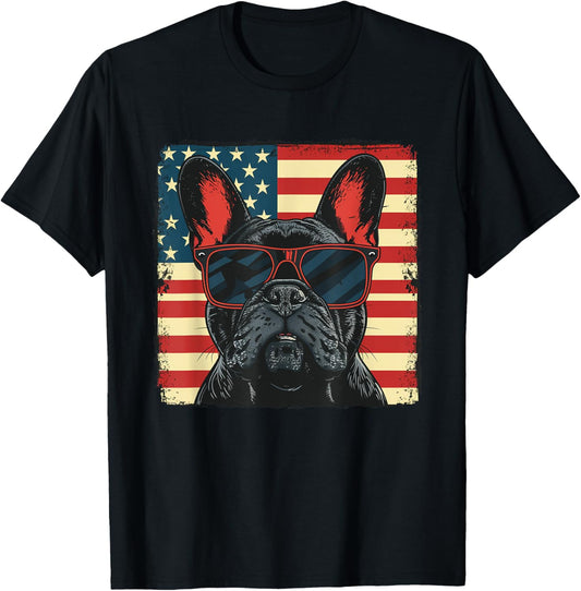 French Bulldog Dog Motif USA Patriot 4th of July T-Shirt