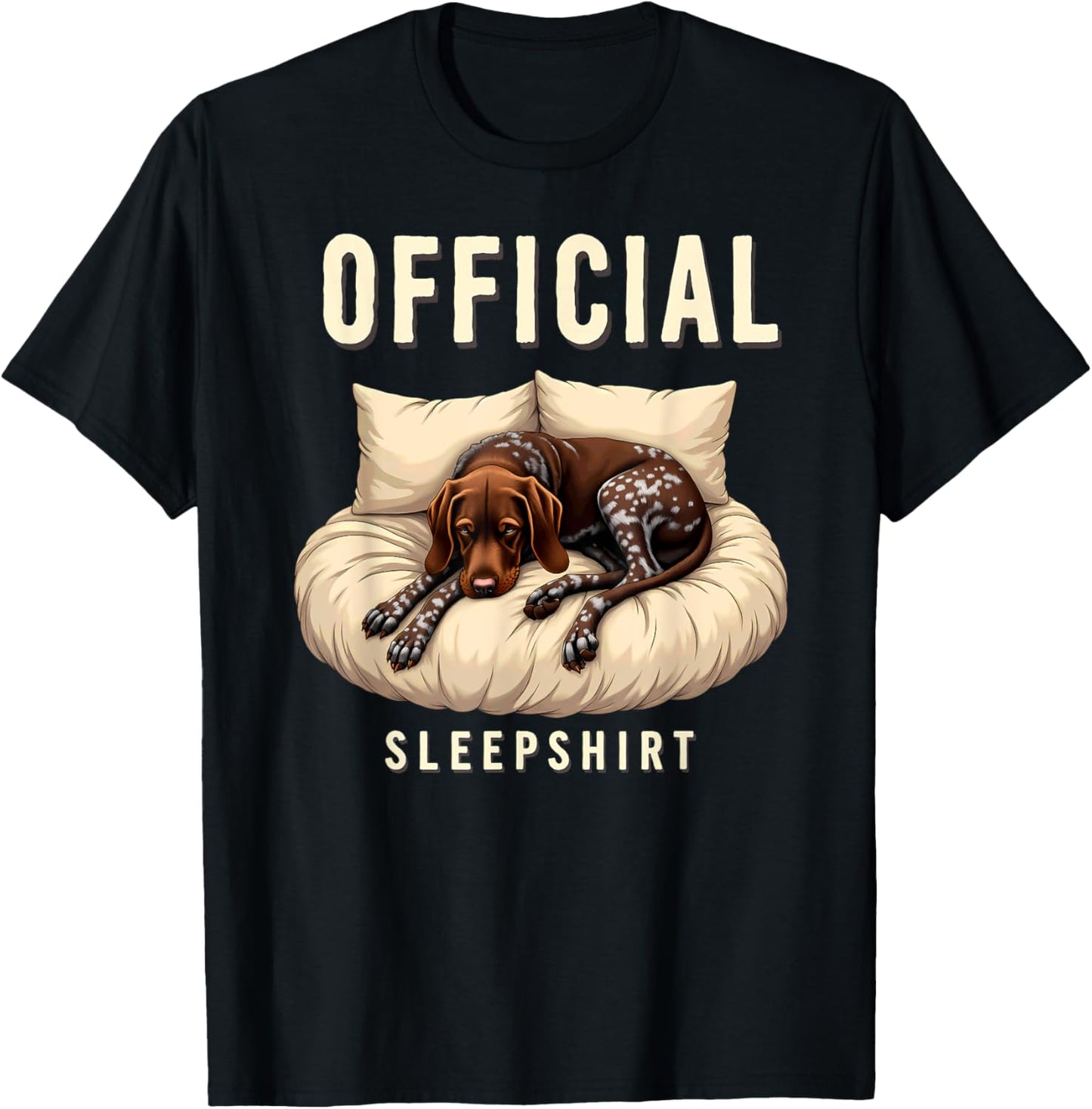 Official Sleepshirt German Shorthaired Pointer Dog Napping T-Shirt