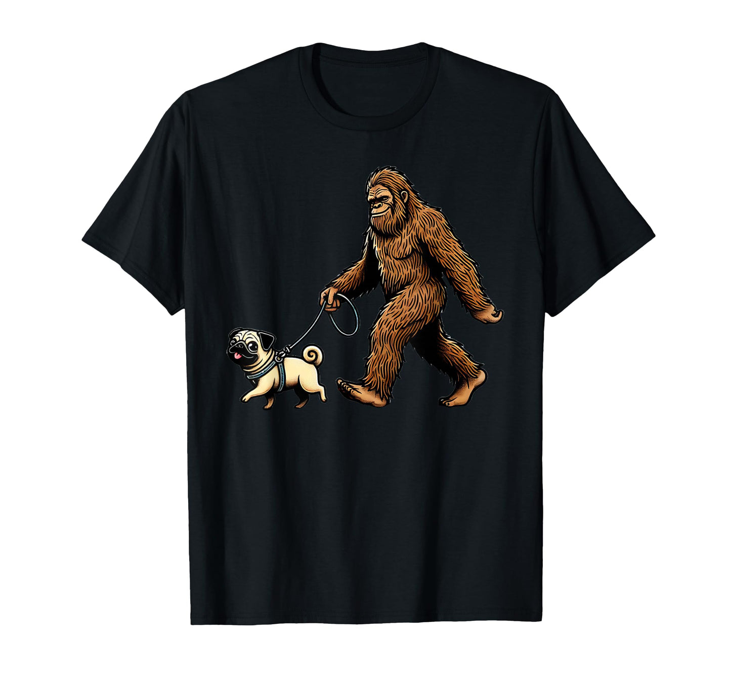 Funny Dog Pug Bigfoot Sasquatch T-Shirt