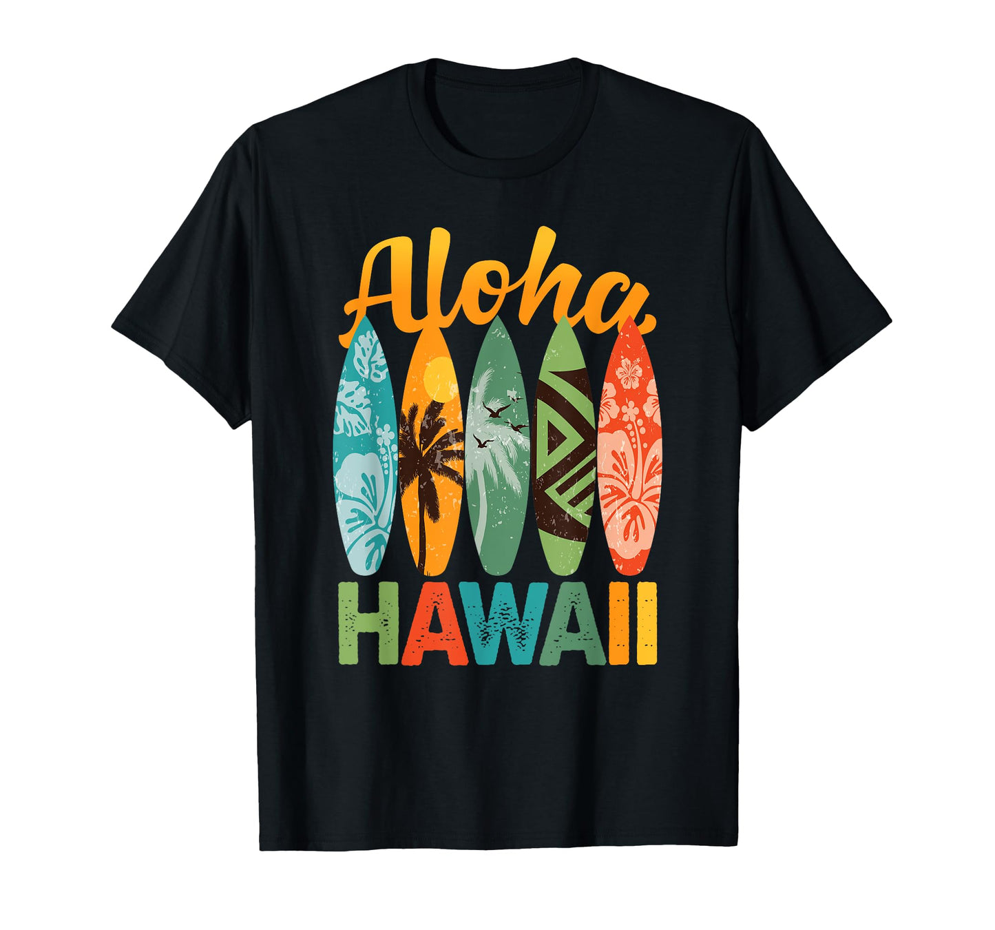 Retro Hawaiian Surfboard Aloha Hawaii Island Surfer T-Shirt