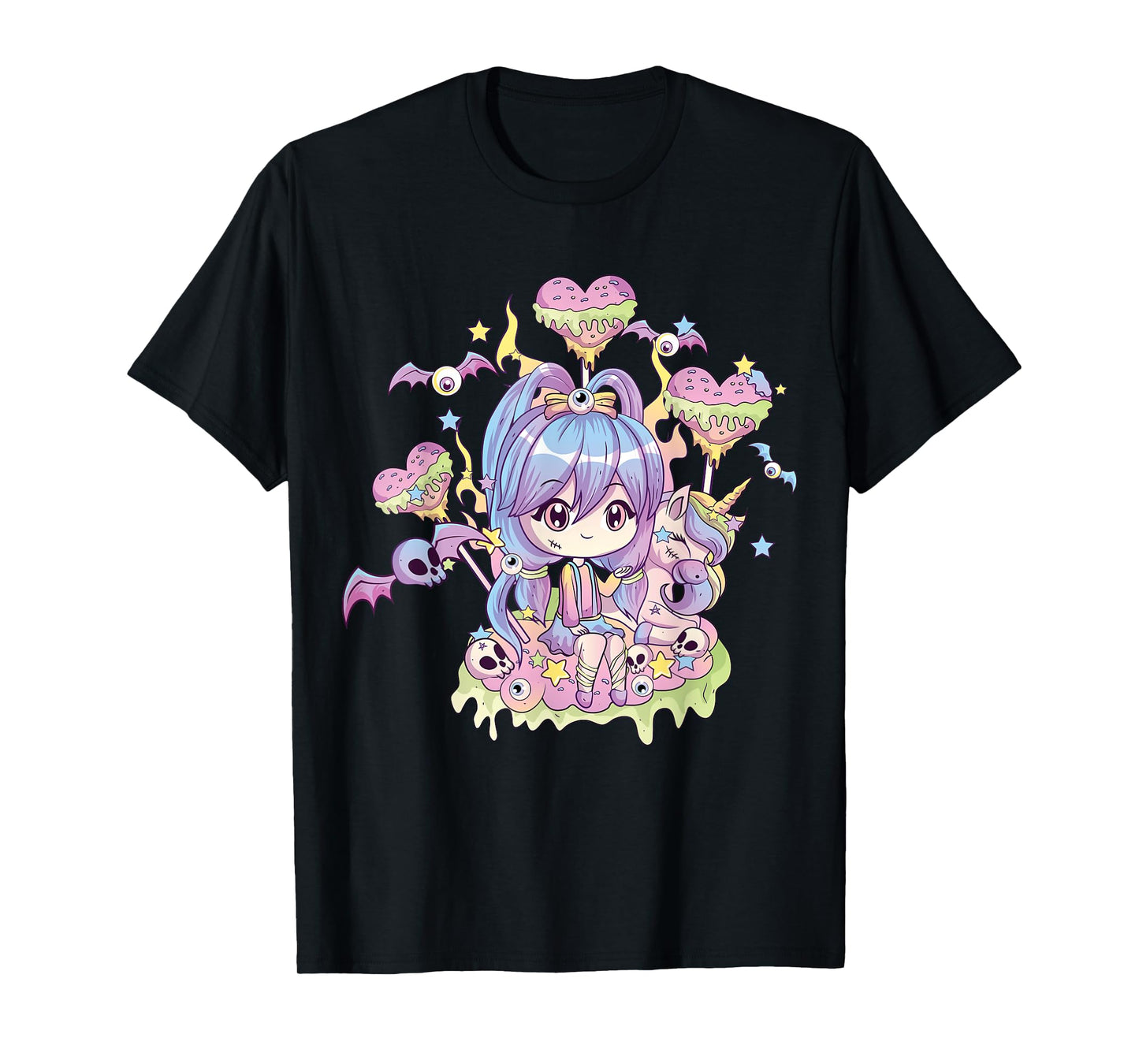 Pastel Goth Cute Creepy Girl Unicorn Kawaii Menhera Witchy T-Shirt