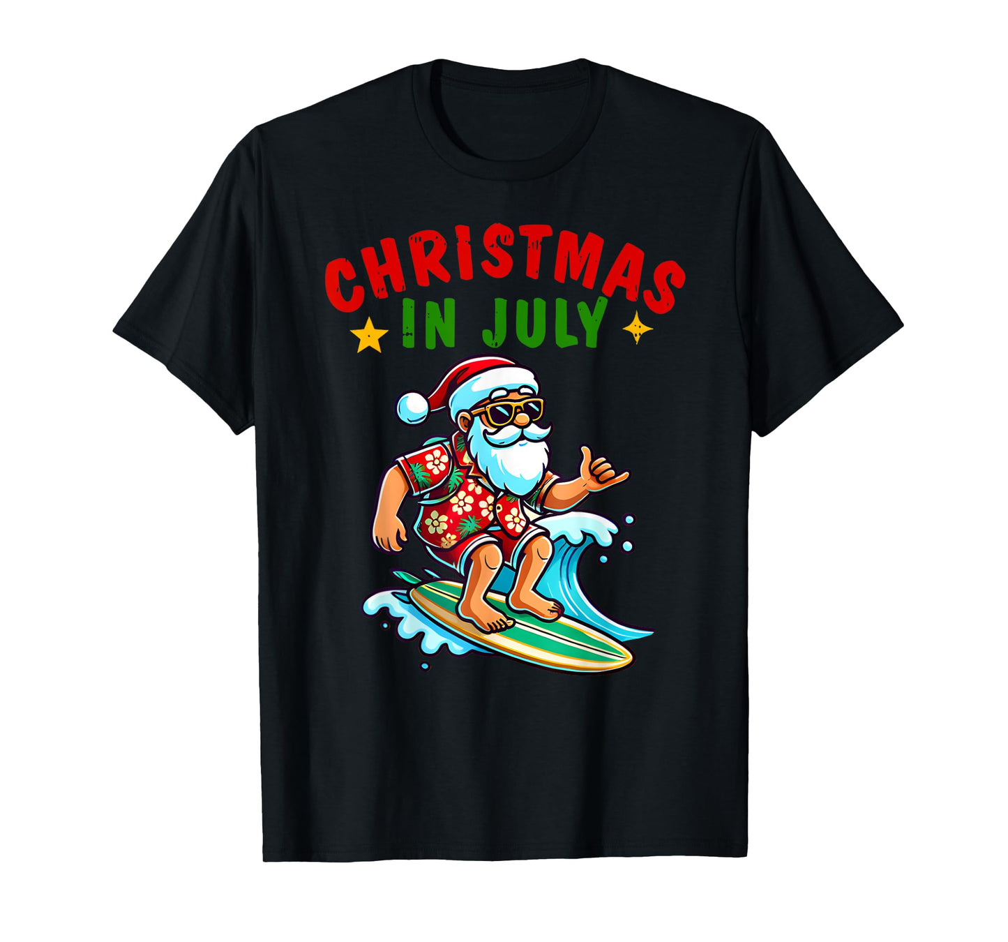 Christmas In July Shirt Boys Kids Santa Surfing Summer Xmas T-Shirt