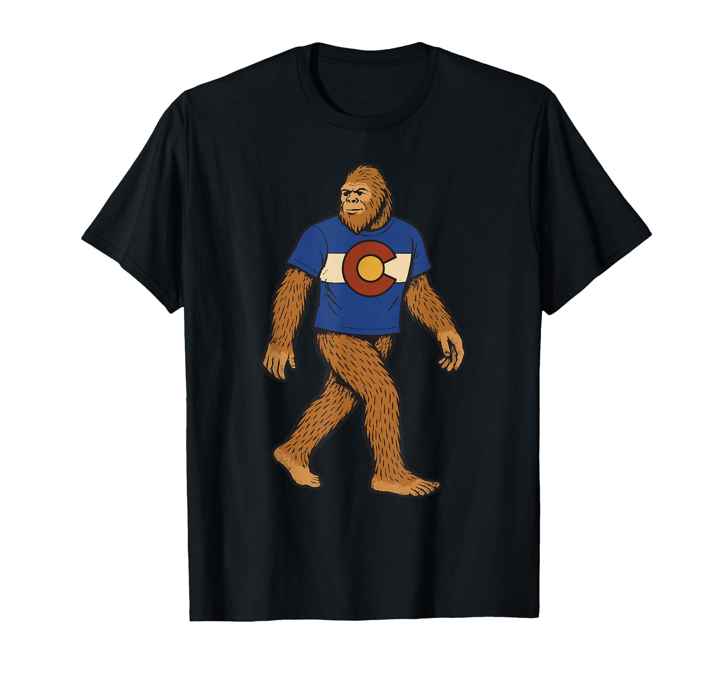 Colorado Bigfoot TShirt Funny Sasquatch Colorado Flag Tee T-Shirt