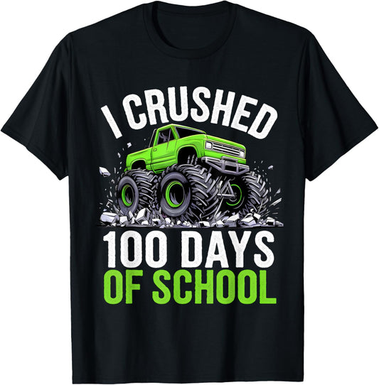 100 Days of School Monster Truck 100th Day of School Boys T-Shirt
