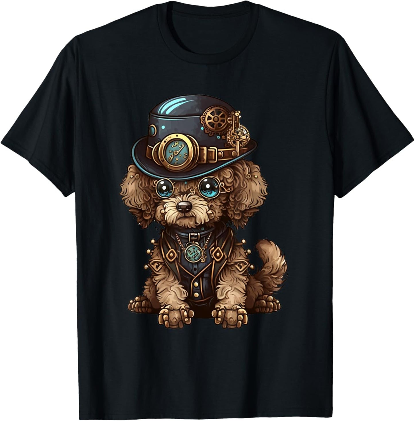 Steampunk Poodle Dog Steam Punk Dog T-Shirt