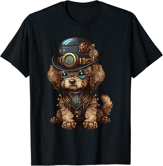 Steampunk Poodle Dog Steam Punk Dog T-Shirt