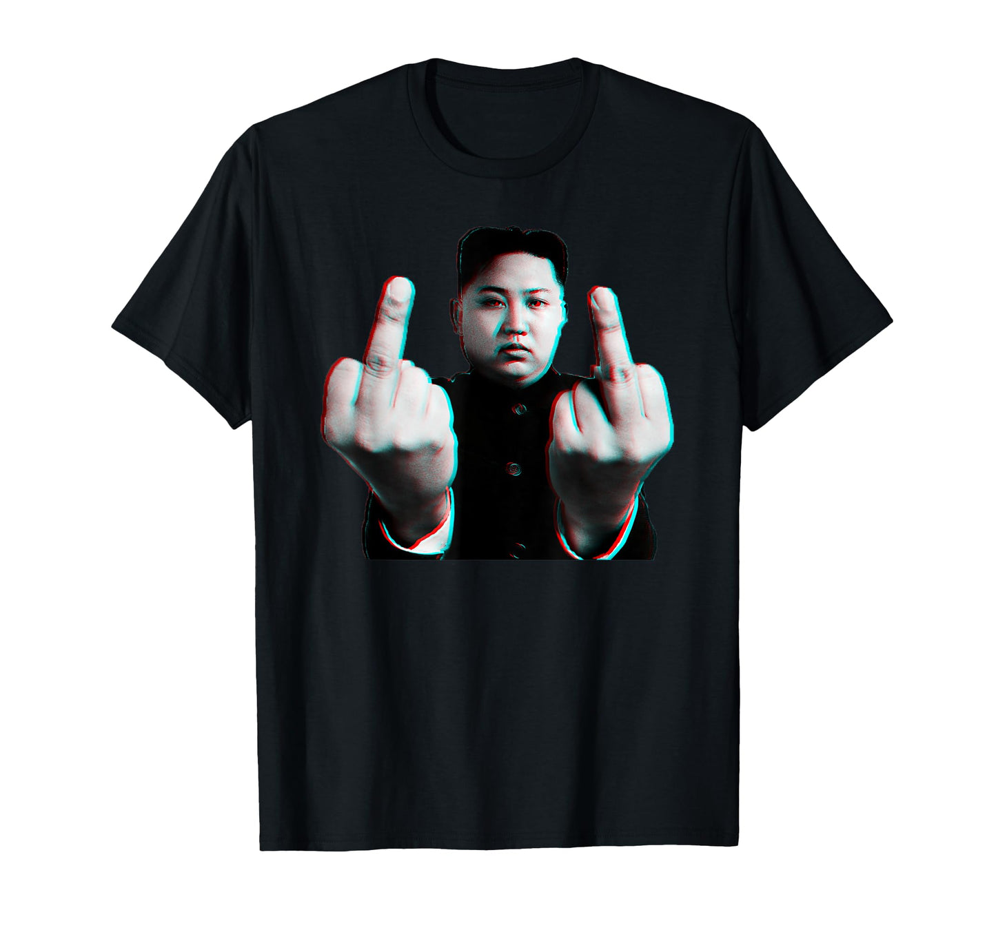 Kim Jong Boom Unisex-Adults Black Cartoon Modern Casual T-Shirt