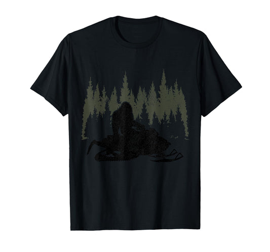 Snowmobile Bigfoot Snowmobile Sledge Funny Vintage T-Shirt