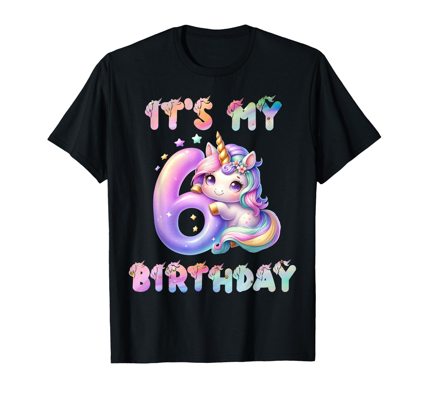 6 Year Old Unicorn Gifts For Girls 6th Birthday Girl Party T-Shirt