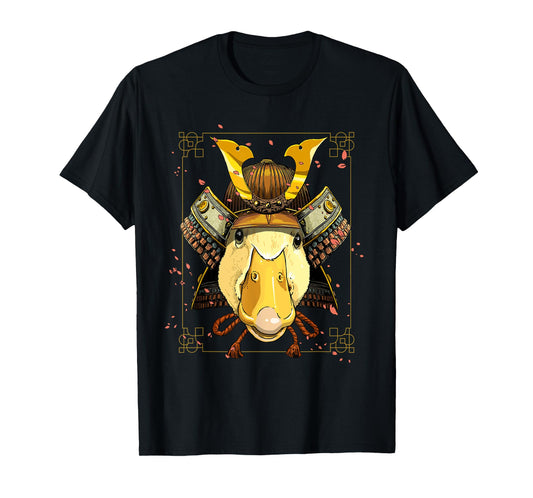 Japanese Samurai Duck Bird Animal Face Waterfowl Duck Lover T-Shirt