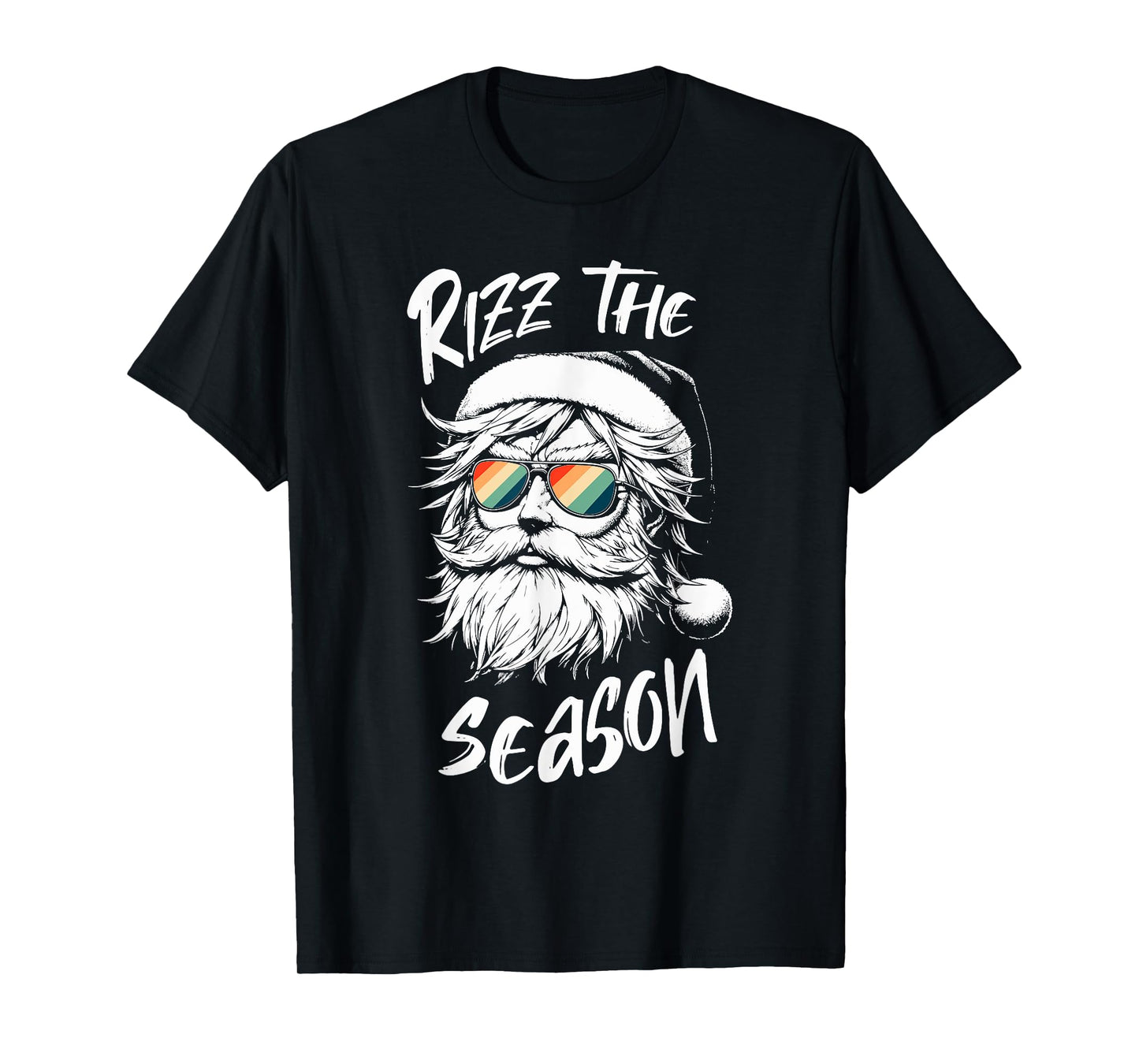 Rizz The Season Kids Teens School Cool Christmas Santa Claus T-Shirt