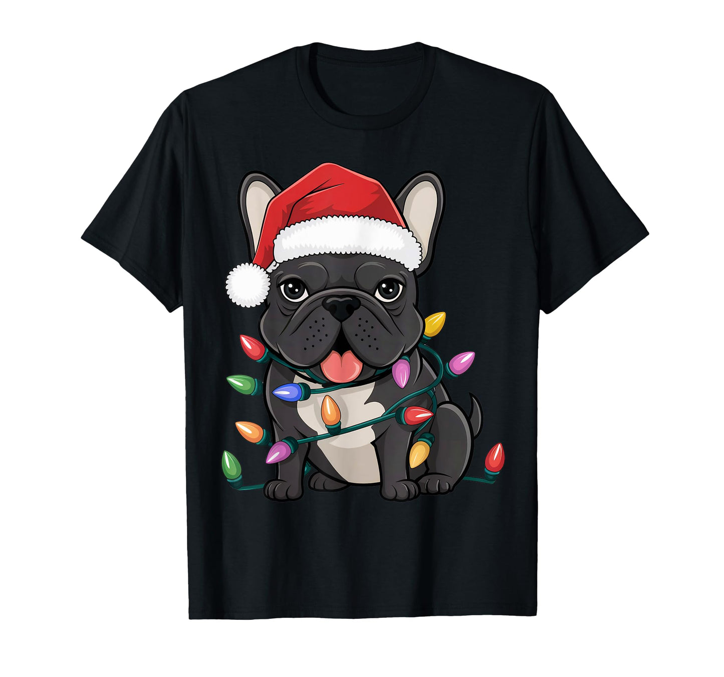 French Bulldog Christmas Lights Xmas Dogs Gifts Men Women T-Shirt