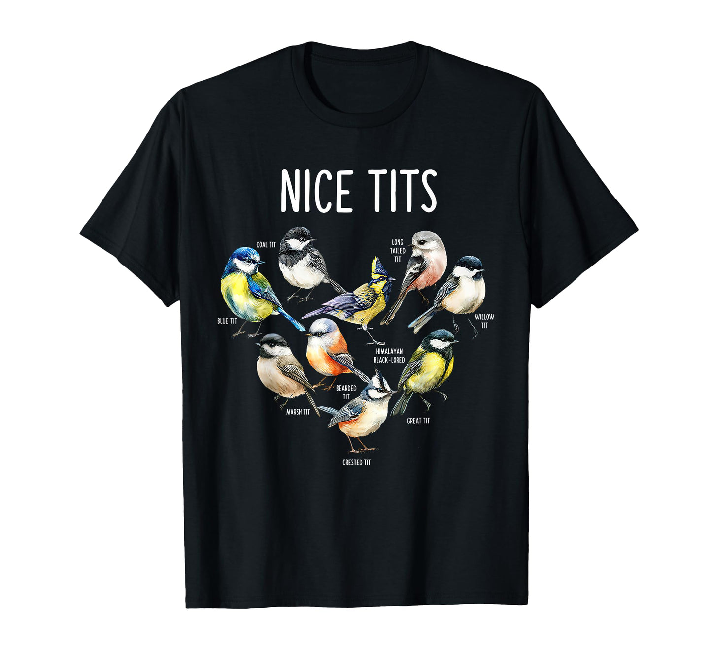 Retro Funny Nice Tits Birds Birdwatcher Bird Watching Humor T-Shirt