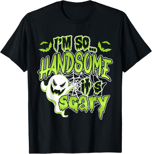 Cute Boys Halloween So Handsome It's Scary Ghost Costume T-Shirt