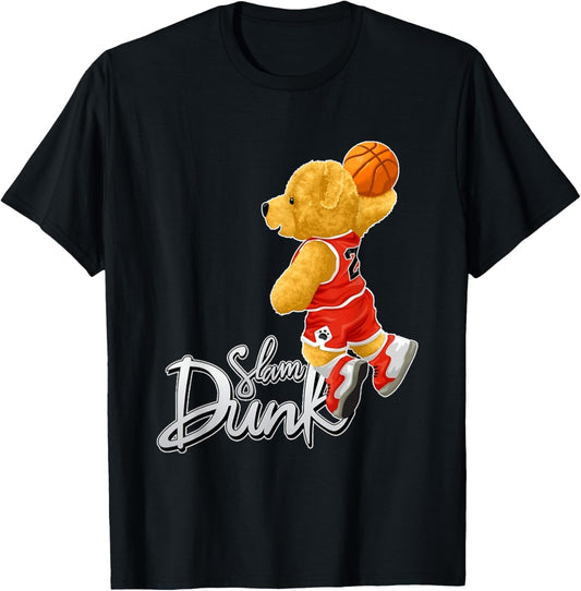 Funny Teddy Bear Slam Dunk, Teddy Bear Basketball T-Shirt