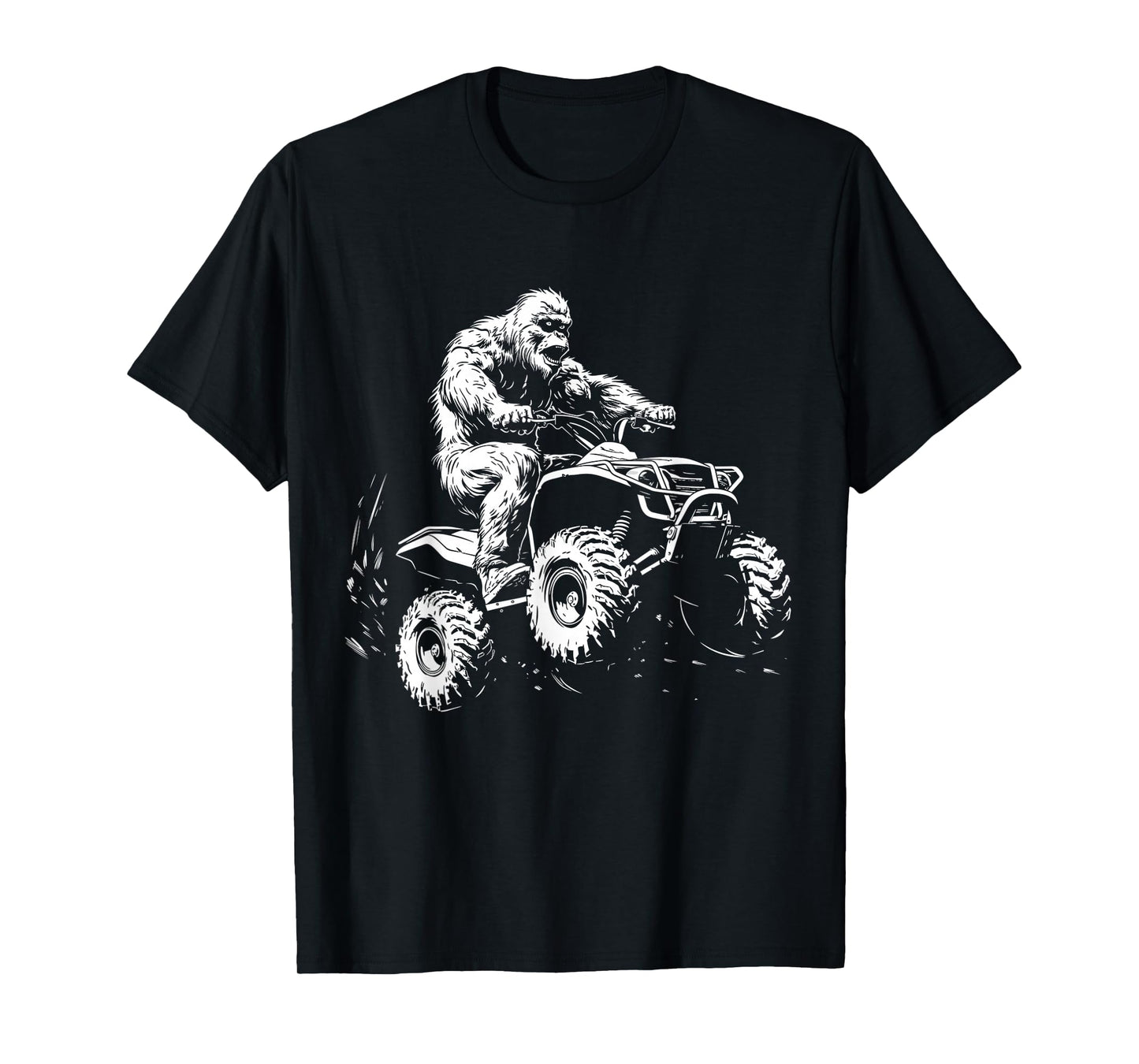 ATV 4 Wheeler Quad Bigfoot Sasquatch Funny T-Shirt