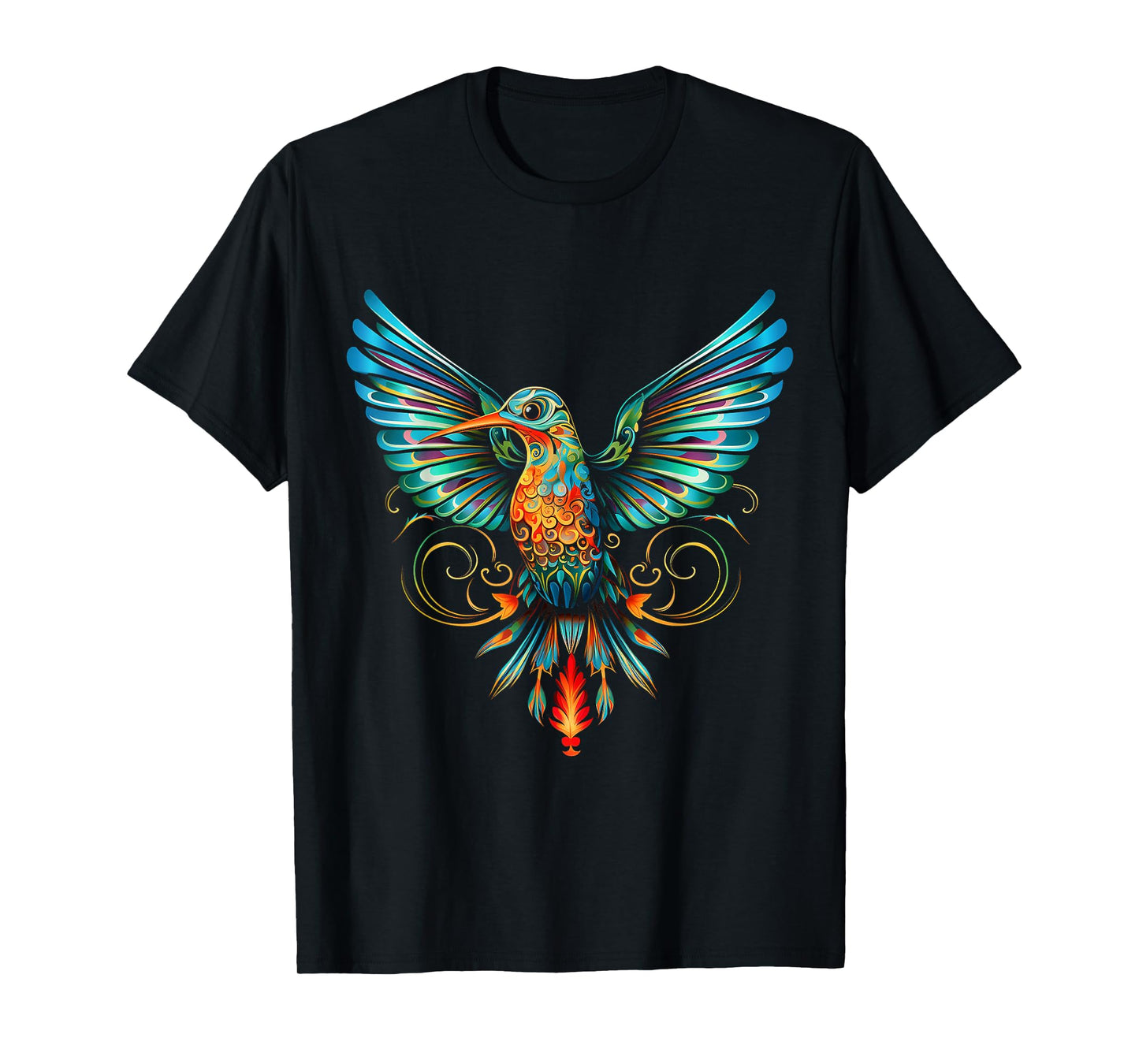 Hummingbird Art Fantasy Animal Colorful Bird Hummindgbird T-Shirt